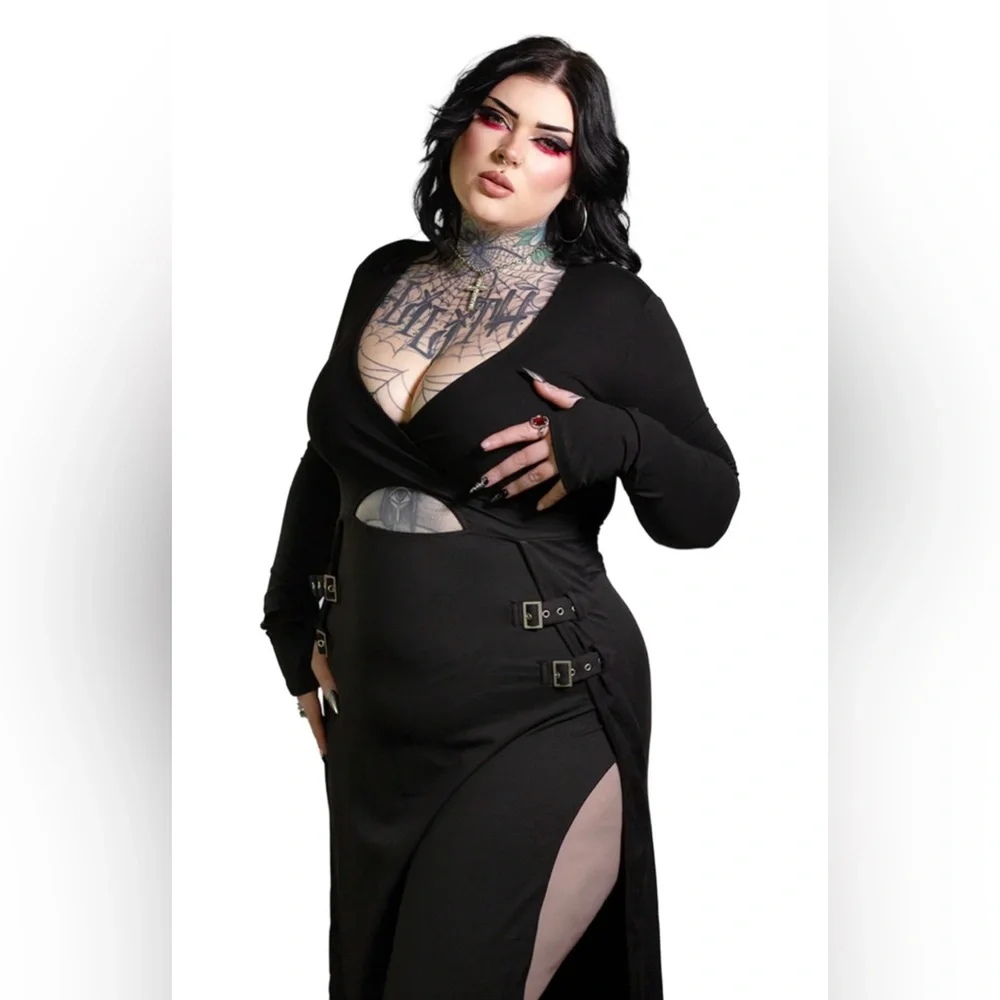 Forest Ink Nightshade Gothic Maxi Dress in Black - Picture 2 of 12